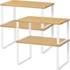 Cabinet Shelf Organizers Spice Rack, Set of 4, Kitchen Cabinet and Counter Sh...
