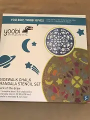 Yoobi Sidewalk Chalk Space Ship Mandala Set with 1 Stencil and 6 Chalk pc - Mult