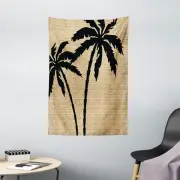 Tropical Tapestry Palm Tree Silhouettes Print Wall Hanging Decor