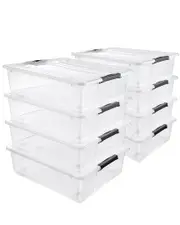 Sorbus Set of 8 Underbed 40qt Storage Bins with Wheels & Lids