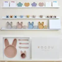 在飛比找momo購物網優惠-【韓國ROCOU】副食品新手 5件套組(兔兔版/餐盤/兒童餐