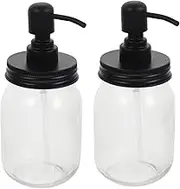 Garneck 2pcs Press Style Honey Jam Dispenser Bottles Storage Jars with Pump Lids for Kitchen Office Dessert Shop Packaging
