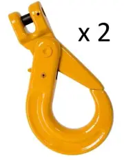 2 x 6mm Clevis Self Locking Hook G80 Alloy Steel Lifting 4x4 Chain Rigging