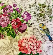 4 Paper Napkins for Decoupage / Parties - Vintage flowers