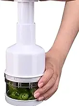 Manual Slap Chopper Dicer, Stainless Steel Manual Vegetable Chopper, Safe Slap Onion Slicer with Container, Portable Hand Food Grinder for Kitchen Pepper Onion Nuts Chili Garlic