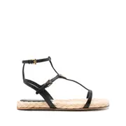 [Prada] Prada Triangle-logo Leather Sandals 38 IT BLACK