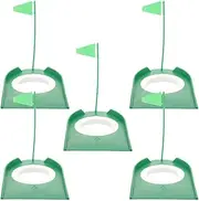 5pcs Golf Putting Cup with Flag Mini Golf Flagstick Practice Golf Hole Training Aid Golf Accessories for Kids Adults Outdoor Home Office Yard Lawn