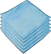 DiamondGlide Standard Window Drying Towels - 280 GSM - Fast Drying & Lint Free - Super Absorbent Polyester Cloths for Cleaning Windows, Mirrors & Glass Surfaces | (40x40 cm, 5 Pcs)