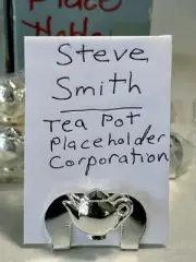 Set of 8~Silver Teapot Place Card Holders~Dinner Party, Luncheon, Tea Party~NEW!