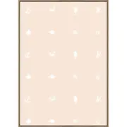 Rayell Wood Framed Kids Wall Hanging Artwork Home Decor Marine Peach 50x70cm