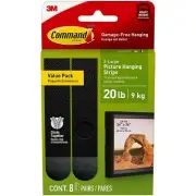 Command 20 lb Picture Hanging Strips Black 8 Pairs (17217BLK-8ES)