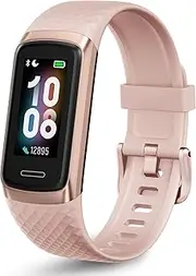 OCTANDRA Active 2 VeryFit Fitness Tracker Heart Rate SpO2 Blood Oxygen Saturation Sleep Monitor Step Counter Pedometer IP68 Waterproof Activity Running Smart Watches for Men Women (ID155) (Pink)
