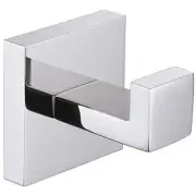 Bath Towel Hook, Solid Metal Bathroom Shower Square Hook Hand Polished Chrome