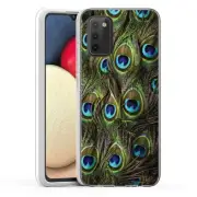 (Peacock Eyes)ShockProof TPU phone case cover(Clear)for Samsung Galaxy A02S