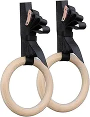 Kisangel Pair Exercise Rings Gymnastic Rings Workout Rings Wooden Gymnastics Ring Encourage Fitness