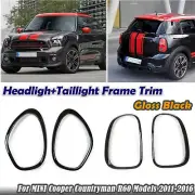 4x Front & Rear Light Lamp Stickers Frame Cover Trim For Mini Countryman R60 BLK (for: Mini)