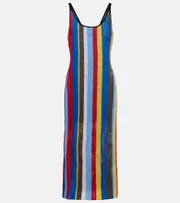 [Staud] Staud Jessica striped crochet midi dress AU 10 multicoloured