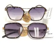 2 New, Women Sunglasses Ophelia Roe, Brown Tort 100% UVA-UVB Lens Protected
