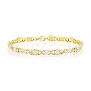 9ct Yellow Gold & Diamond Set Bracelet