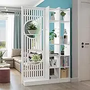 Wall Screen Room Divider, Wall Room Divider, Entrance Hall Partition Screen, Freestanding Room Divider with Shelves, Privacy Screens Room Partition, White(L120cm/47.2in)