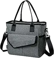 Lunch Bag for Women,VASCHY Ladies Fashion Insulated Lunch Box Tote Bag for Work School Office Shoulder Strap Gray