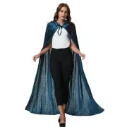Unisex Adult Velvet Hooded Cape Full Length Vampire Cloak Halloween Cosplay P...