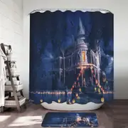 Scary Haunted House Halloween Shower Curtain
