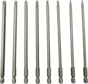 Long Torx Security Screwdriver Bit Sets 6 Inch Length T8 T10 T15 T20 T25 T27 T30