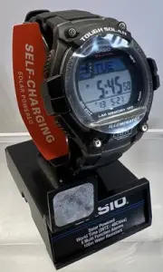Casio Men's Tough Solar Power Stopwatch Black Sports Wrist Watch WS220-1AVRT New