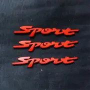 3x Sport Red Matte Metal Decal Sticker Badge Emblem Limited Type 3D Engine Turbo (for: Renault)