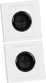 AUTSUPPL 2pcs Double Switch Plate Covers Cable Pass Through Wall Outlet Cover Plate for Cable Management Whiteboard Design Rubber Pad for Drywall Mount