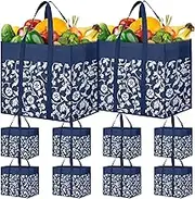 WOWBOX Reusable Grocery Bags Foldable Tote Bags bulk Shopping Bags for Groceries Large bags Kitchen Reusable Grocery Bags