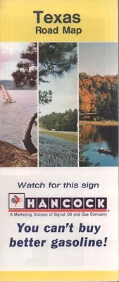 1966 Hancock / Signal Road Map: Texas NOS