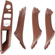 QASULER Interior Door Armrest Window Switch Panel Pull Handle Set, for BMW, for 5 Series F10 F11 F18 520i 523i 525i 528i 535i Vehicle Inner Door Handle(Red Brown-4pcs)