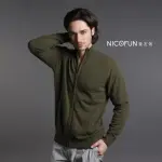 【NICOFUN 愛定做】100%CASHMERE 真羊絨 男仕 高領 拉鍊 長袖上衣 針織 毛衣 50碼(輕盈保暖 秋冬必備)