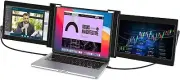 Vodzsla 11.6 Inch Portable Tri-Screen Laptop Dual Monitor PC MAC Chrome NEW