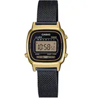 在飛比找ETMall東森購物網優惠-【CASIO】卡西歐 復古方形 多功能 米蘭錶帶 防水電子錶