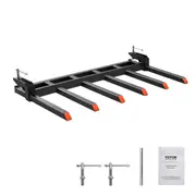 Clamp on Debris Forks to 1500 mm Bucket, 2000 kg Capacity Heavy Duty Clamp on Pallet Forks Bucket, Fit for Loader Bucket Skidsteer Tractor to Clean up Fallen Limbs Debris or Yard