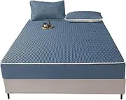 Ice Silk Bed Sheets - Latex Sheets Summer 3-Piece Set Silk Sheets Ice Silk Bedspread Cooling Sheets Easy Care Fitted Sheet for Household, Cool Sheets for Hot Sleepers, All Types of