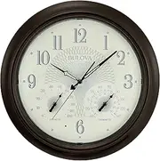 [Bulova] C4813 Weather Master Wall Clock, Bronze Finish, 18", Black