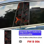 Honeycomb Car Stickers Auto B Pillar Waterproof Funny Decoration Cover Scratches Sunscreen Car Doors Pillar Vinyl Decals 006