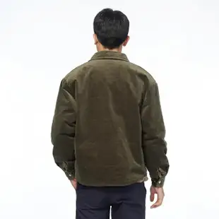 【JEEP】男裝 復古燈芯絨鋪棉外套(綠色)