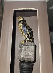 Cloisonne Penguin On Ice Block Wine Bottle Stopper Enameled Articulated NIB