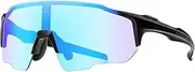 Photochromic Sunglasses: Lightweight Adaptive Cycling Glasses, UV400 Half Frame Sunglasses | Polarized Sports Glasses for Walking Fishing Bike Driving Sunglasses with Depor