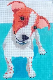 Jack Russell Hand Painted Needlepoint Canvas