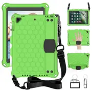 Catzon Hive iPad Case For iPad 5/6/Pro 9.7/iPad9.7 Durable Stand Cover With Shoulder Strap-GreenBlack