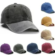 Men Women Plain Washed Baseball Cap Casual Cotton Adjustable Solid Sport Hat