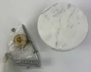 OEM Aquabrass Marmo Shower Towel Hook CC08BC Chrome w Carrara Marble