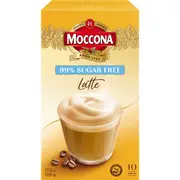 Moccona Coffee Sachets Sugar Free Latte 10 pack