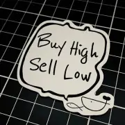 Buy High Sell Low Sticker | Australian designed crypto stickers